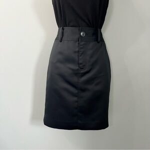 Marc Jacobs Black Button & Zipper Front 3 Pocket Shiny Pencil Skirt Size 4